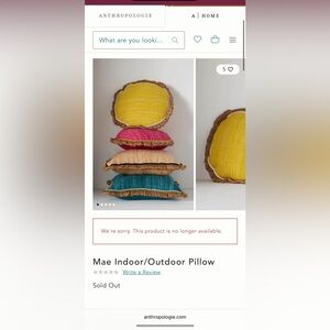 Anthropologie Teal and Tan Textured Pillow